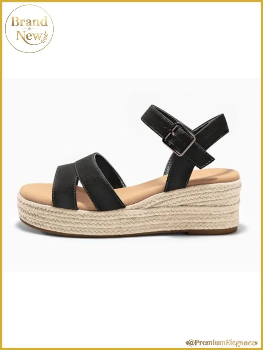 Womens Espadrille Wedge Platform Sandals Open Toe Buckle Ankle Strap